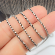 Oxidized Sterling Silver Box Chain